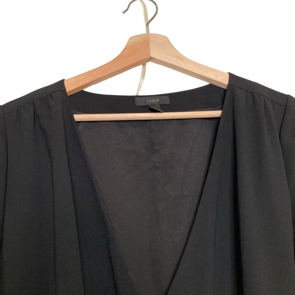 J. CREW Wrap Dress in 365 Crepe Black Tie At Waist Size 6 - Picture 9 of 16